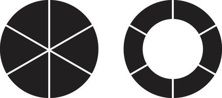 Six segments cycle diagram isolated on white background . Circle diagram divided into six segments . illustration vector