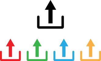 Colorful upload icon set in different colors . Arrow upload icon . illustration vector