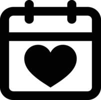 Calendar icon with heart symbol . Heart and calendar icon for wedding . illustration vector