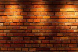 Illuminated Brick Wall Texture Background Design Architecture photo