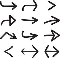 Arrow icon set silhouette on white background. Direction navigation Icons High Quality vector