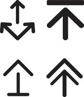 Arrow icon set isolate silhouette on white background vector