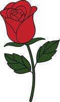 Rose bud design illustration with a white background vector