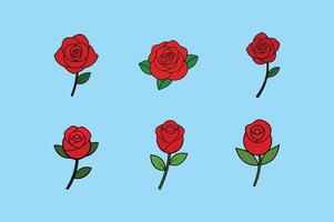Red rose bud art illustration on a white background vector