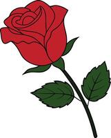 Red rose art illustration isolated on a white background vector