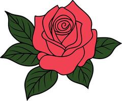 Red rose art illustration with a white background vector
