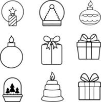 Christmas event ornament icon set illustration with white background vector