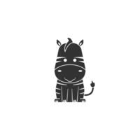 Outline Illustration of a Cute Zebra on a Simple White Background vector