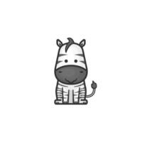 Cartoon Illustration of a Cute Zebra on a Simple White Background vector