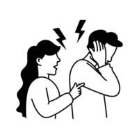 A couple arguing, displaying emotions of anger and disagreement vector