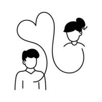 A heart connected by a thread, symbolizing deep emotional attachment vector