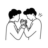 A person apologizing to another, symbolizing forgiveness in a relationship vector