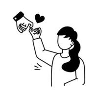 Two hands making a pinkie promise, symbolizing trust and commitment vector