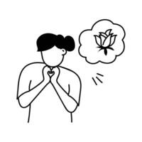 A person feeling lonely and missing someone special with longing vector