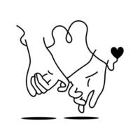 Two hands making a pinkie promise, symbolizing trust and commitment vector