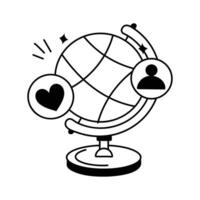 A globe connecting people worldwide, symbolizing global relationships and unity vector
