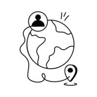 A globe connecting people worldwide, symbolizing global relationships and unity vector