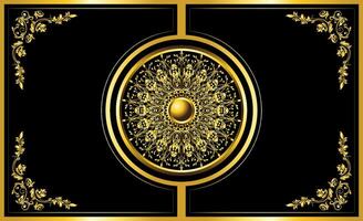 Floral frame with mandala ornament invitation background vector