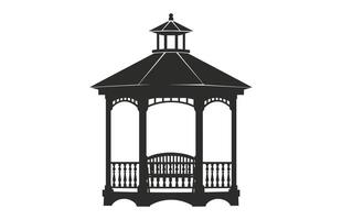 Gazebo Silhouette isolated on a white background vector