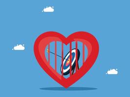 a heart with a dart in it and a target on it vector
