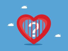 a heart with a question mark inside it vector