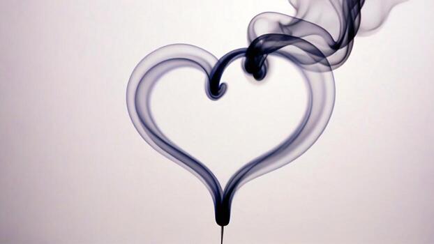 Abstract heart shape made from smoke on a white background. photo