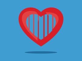 a red heart with bars on it vector