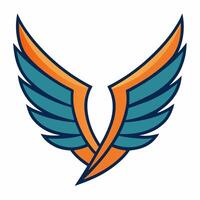 Minimalist and Stylish Wing Design Art for Versatile Applications vector