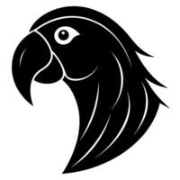 Exotic Parrot Head Silhouette Illustration for Print and Web vector
