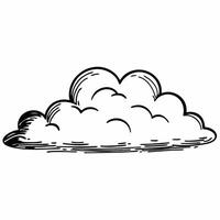 Black and White Cloud Icon Silhouette Perfect for Minimalist Projects vector