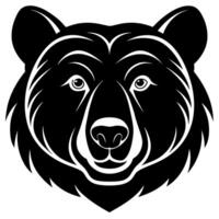 Strong Bear Head Silhouette Stunning Wildlife Illustration for Your Designs vector