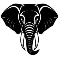 Minimalist Elephant Head Silhouette Ideal for Unique Design Projects vector