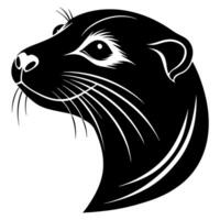 An otter head on a white background vector
