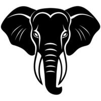Elegant Elephant Head Outline Design for Digital and Printable Use vector
