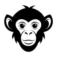 Elegant Monkey Head Silhouette for Artistic Illustrations and Graphic Use vector