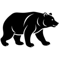 High-Quality Bear Silhouette Walking Design for Wildlife and Nature Enthusiasts vector