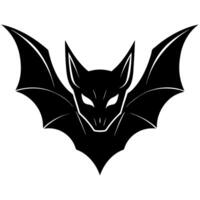 A black bat with a white background vector