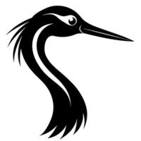 Beautiful Crane Head Silhouette Perfect for Your Artistic Projects vector