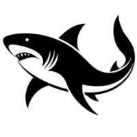 High-Quality Silhouette of a Swimming Shark for Unique Marine Life Concepts vector