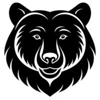 Grizzly Bear Head Silhouette Bold and Striking Wildlife Illustration vector