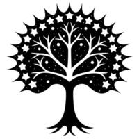 Tree Silhouette Illustration for Nature Themed Designs and Creative vector