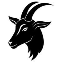 Sleek Goat Head Outline Silhouette for Artistic Illustrations and Branding vector