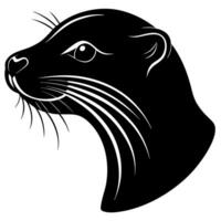 An otter head on a white background vector