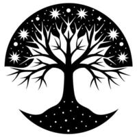 Tree Silhouette Illustration for Nature Themed Designs vector