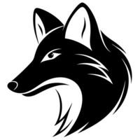 Stunning Polar Fox Head Silhouette for Creative Projects vector