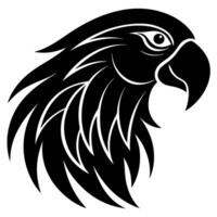 Parrot Head Silhouette Design Perfect for Art and Crafts vector