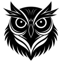 Modern Owl Head Silhouette Illustration Ideal for Digital and Printable Art vector
