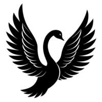 Graceful Swan Silhouette Perfect for Minimalist and Artistic Projects vector