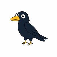 Raven Cartoon Silhouette Art for Unique Bird-Inspired Digital Design Concepts vector