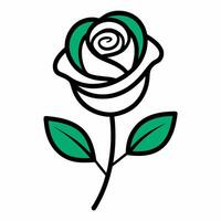 Beautiful Rose Silhouette Line Art for Digital and Print Use vector